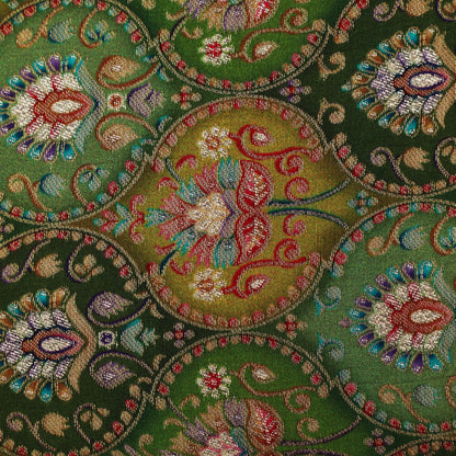 Green Color Dola Silk Jacquard Print Fabric