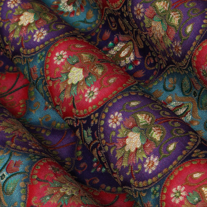 Multicolor Dola Silk Jacquard Print Fabric