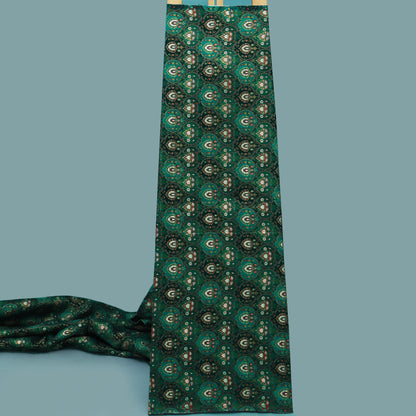 Green Color Dola Silk Jacquard Print Fabric