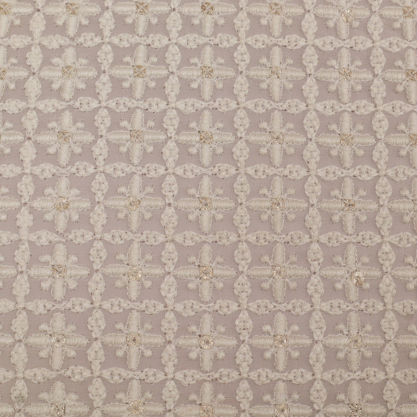 Patterned fabric with geometric design on a gray background