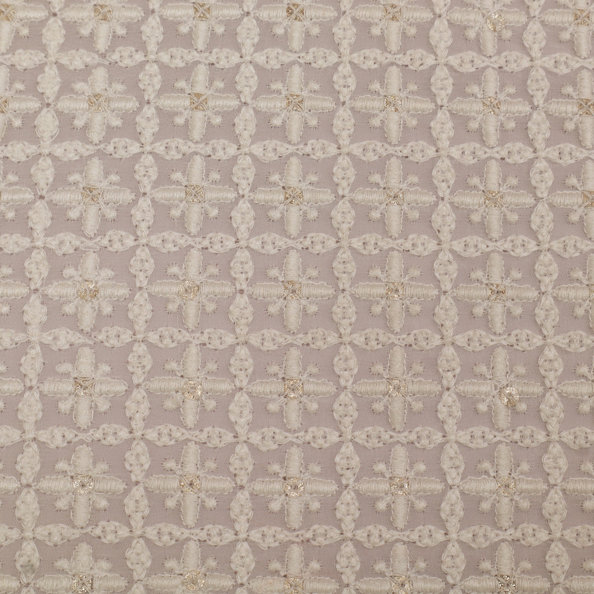 Patterned fabric with geometric design on a gray background