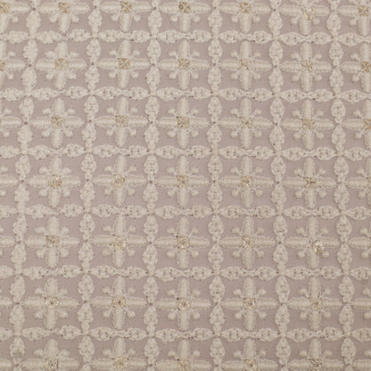 Patterned fabric with geometric design on a gray background