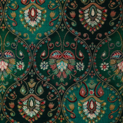 Green Color Dola Silk Jacquard Print Fabric