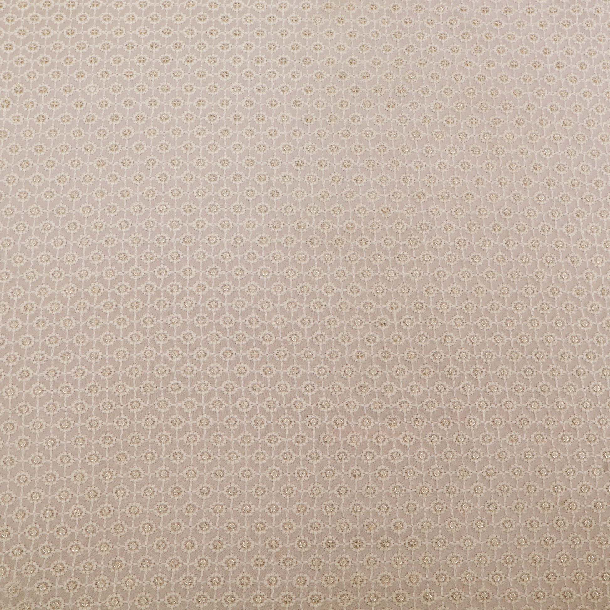 Patterned fabric swatch with small geometric design on a White background
