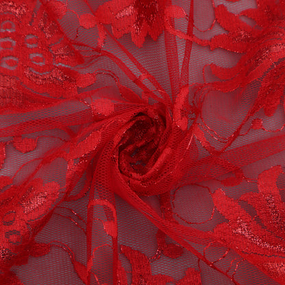 Red Color Chantilly Lace Fabric