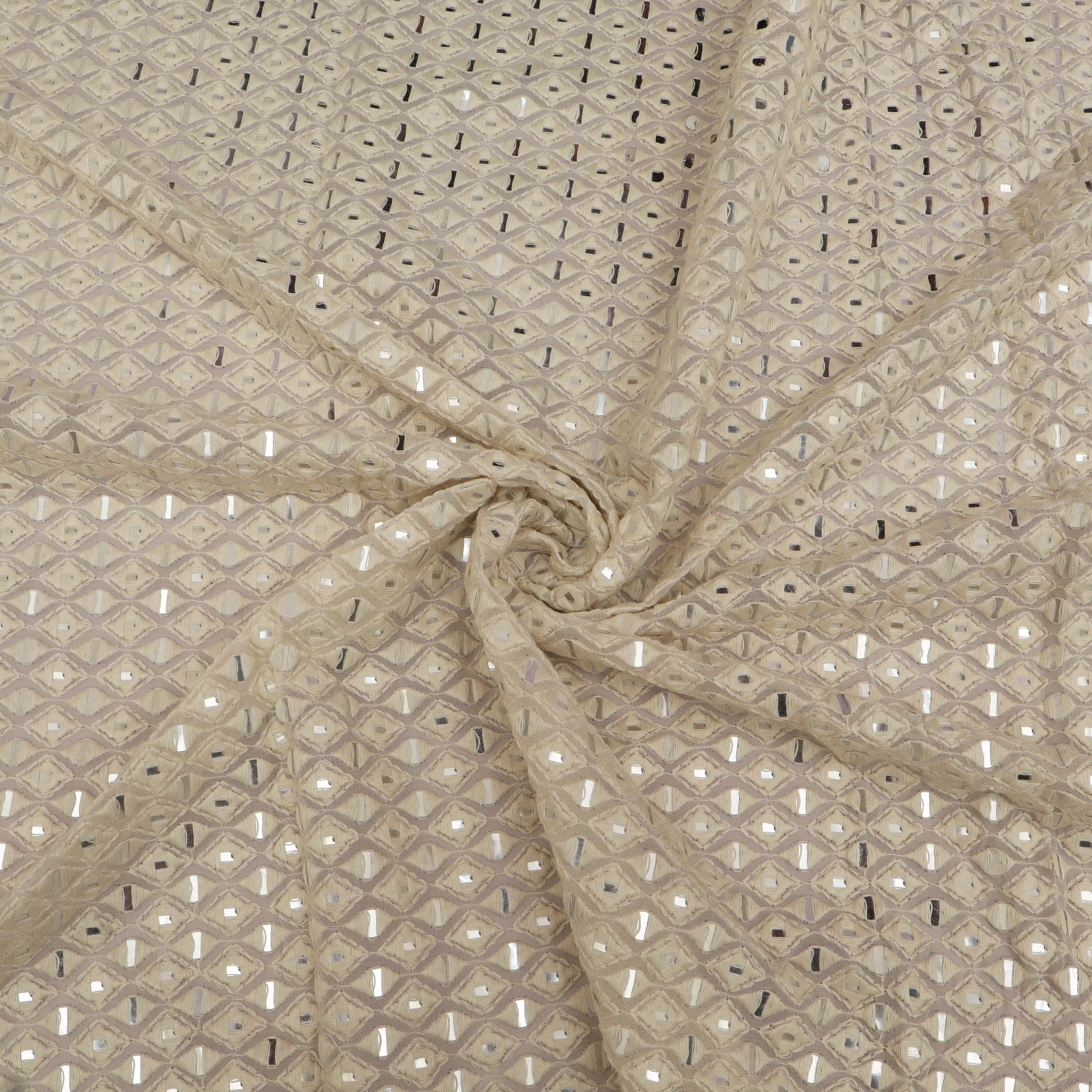 Textured White pillow with a small pine cone on a White background