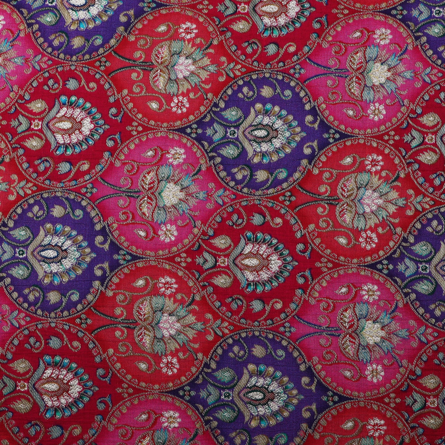 Pink Color Dola Silk Jacquard Print Fabric