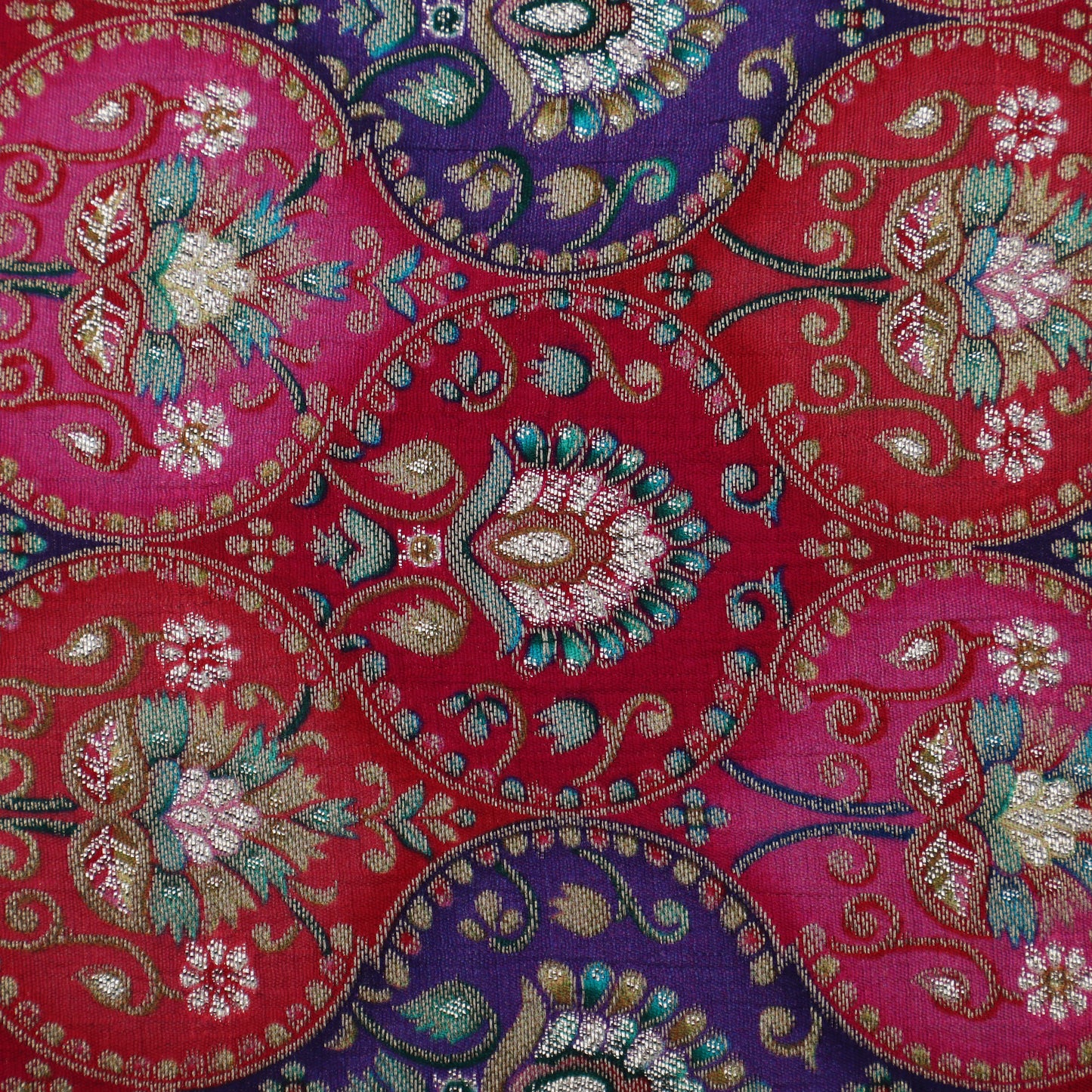 Pink Color Dola Silk Jacquard Print Fabric