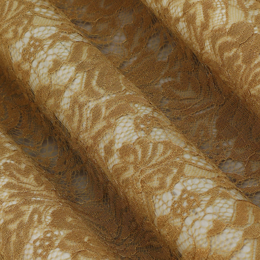 Brown Color Chantilly Lace Fabric