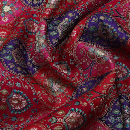 Pink Color Dola Silk Jacquard Print Fabric