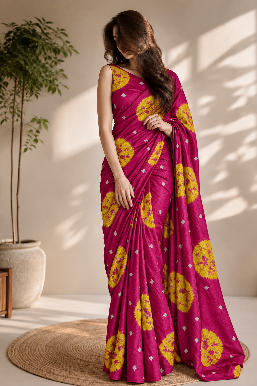 Pure Bandhani Brocade Fabric