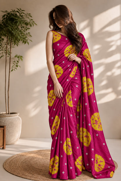 Pure Bandhani Brocade Fabric