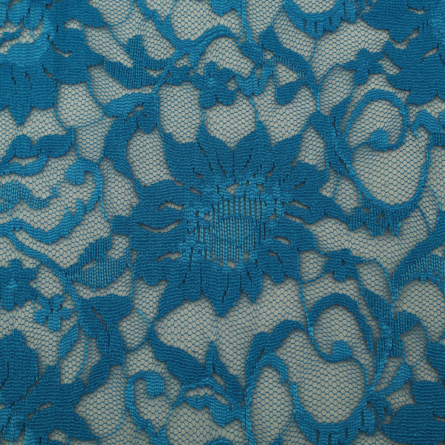 Blue Color Chantilly Lace Fabric