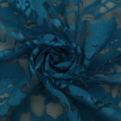 Blue Color Chantilly Lace Fabric