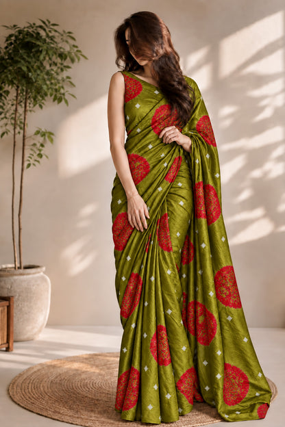 Pure Bandhani Brocade Fabric