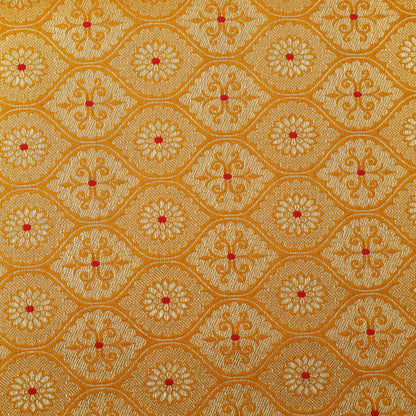 Mustard Color Katan Meena Brocade Fabric