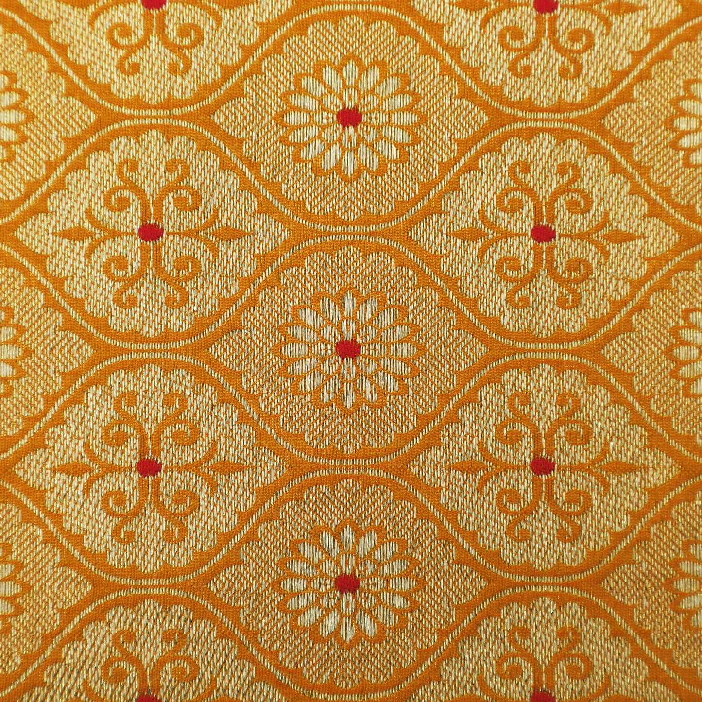 Mustard Color Katan Meena Brocade Fabric