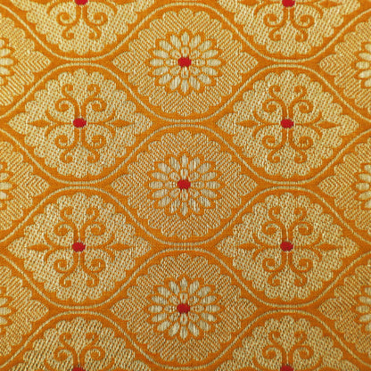 Mustard Color Katan Meena Brocade Fabric