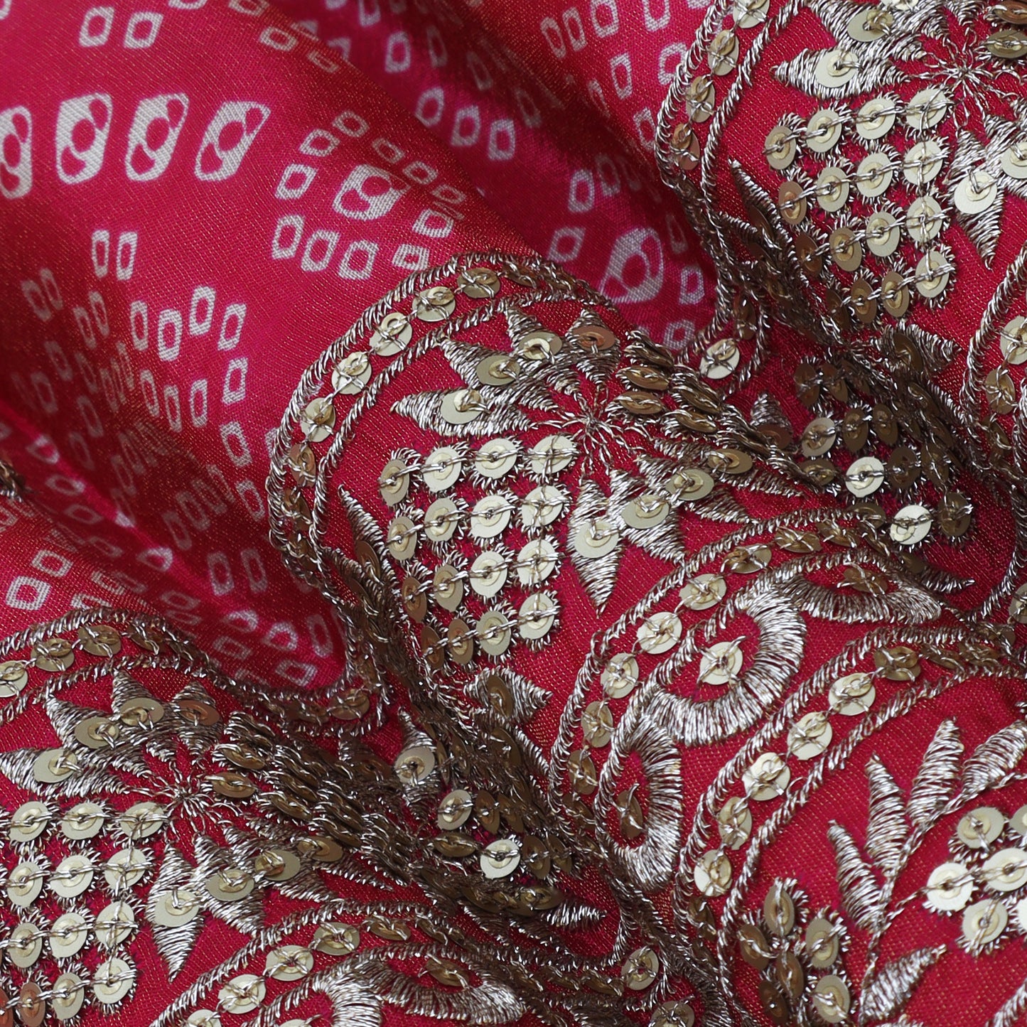 Rani Color Tissue Print Border Embroidery Fabric