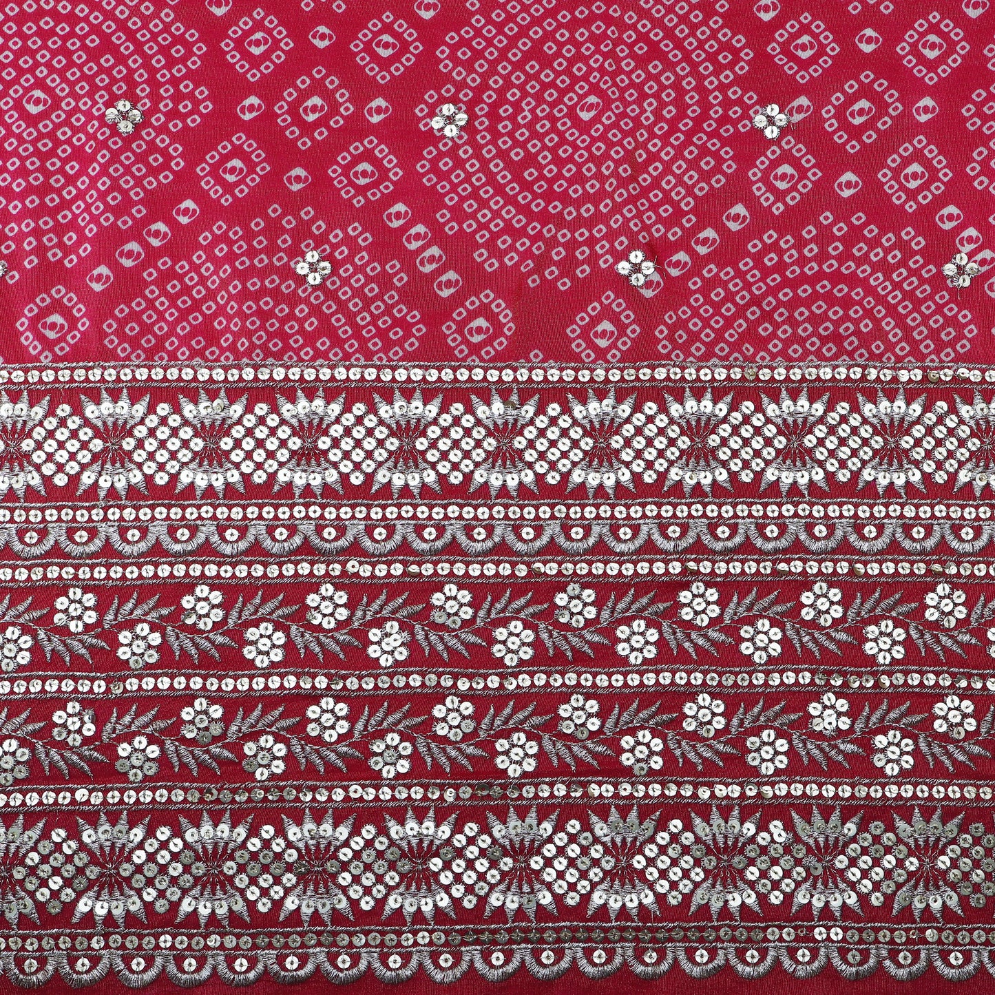 Rani Color Tissue Print Border Embroidery Fabric