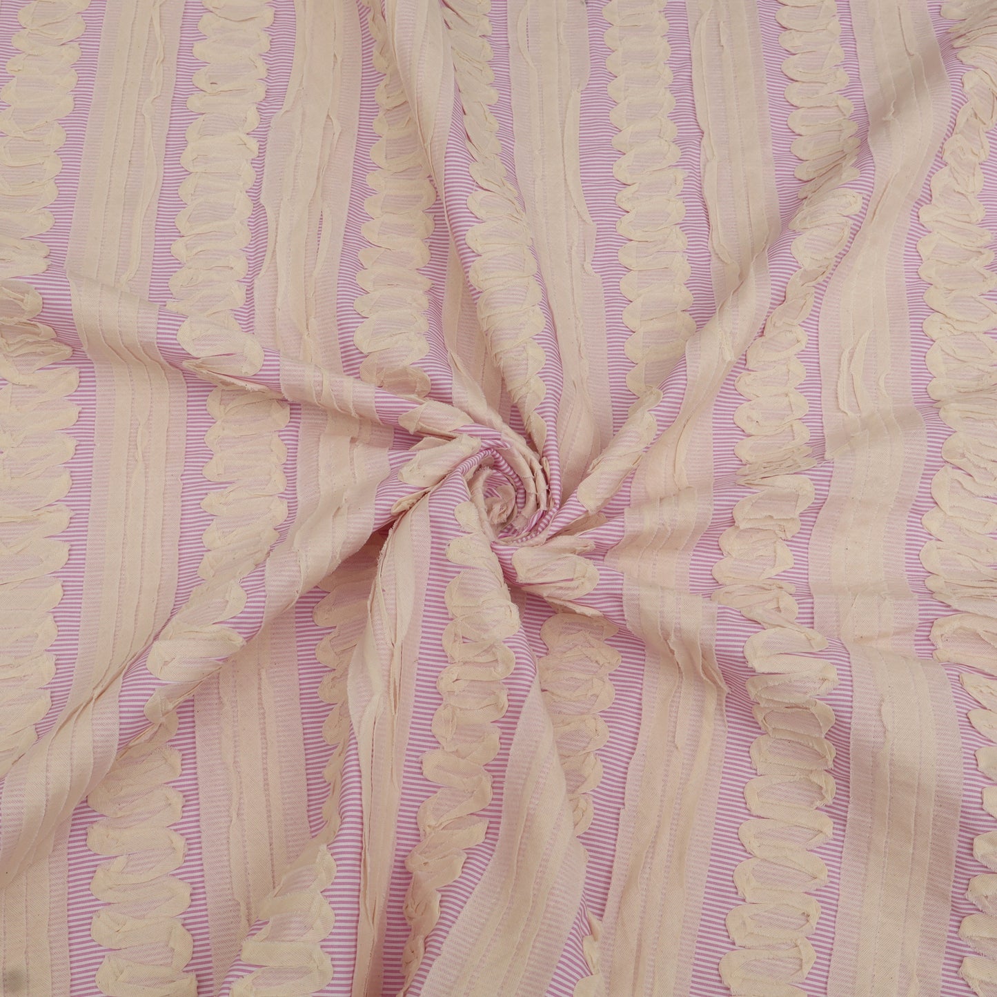 Cotton Stripe Embroidery Fabric