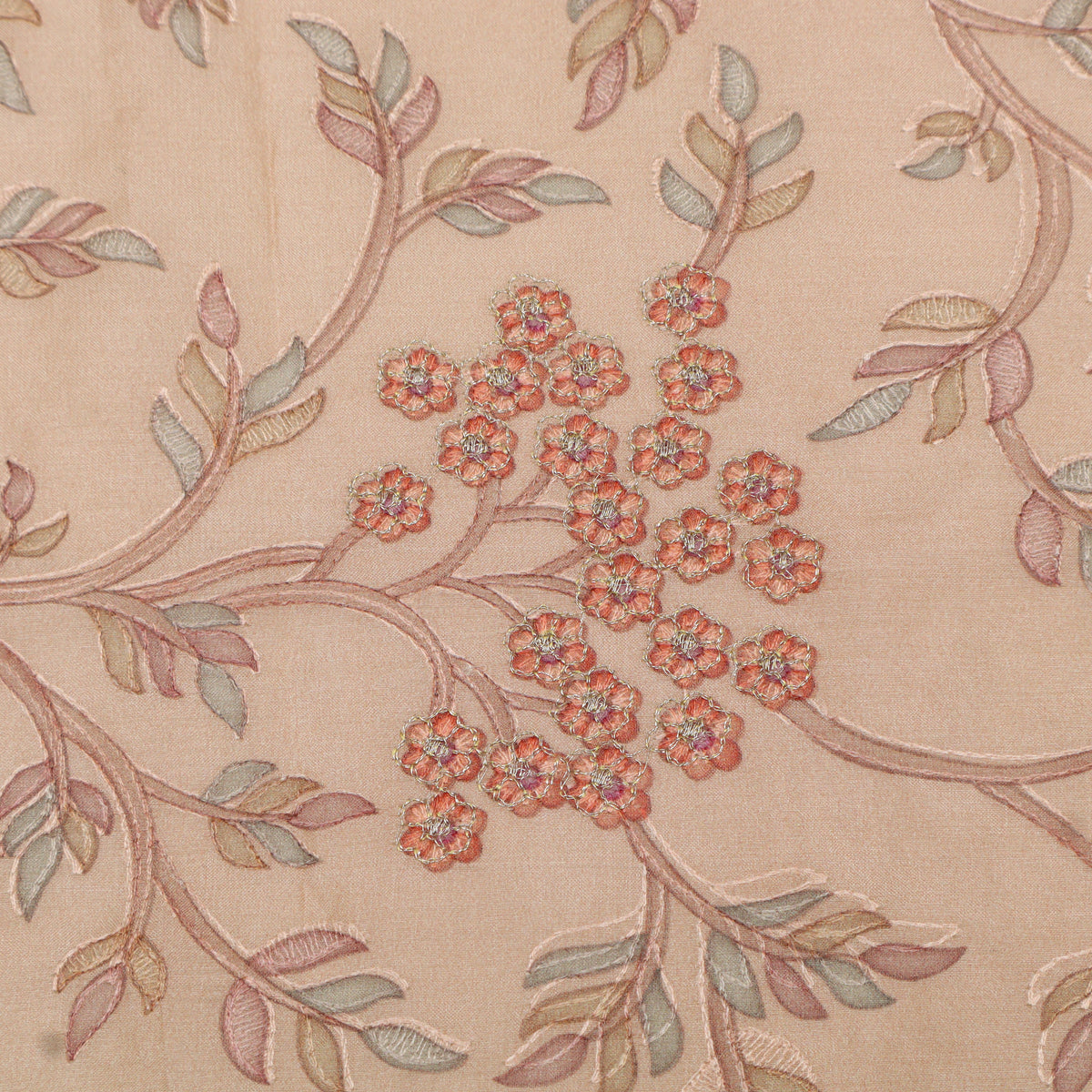 Pure Tussar Embroidery Fabric