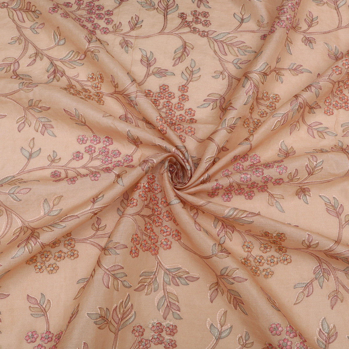 Pure Tussar Embroidery Fabric