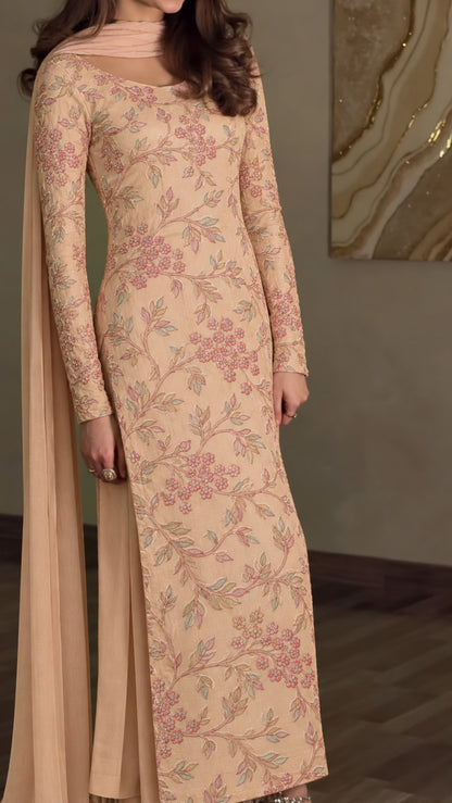 Pure Tussar Embroidery Fabric