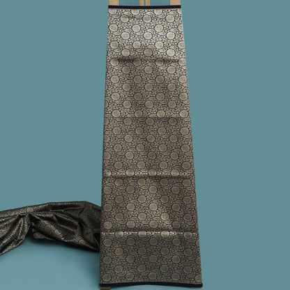 Navy Blue Color Katan Meena Brocade Fabric