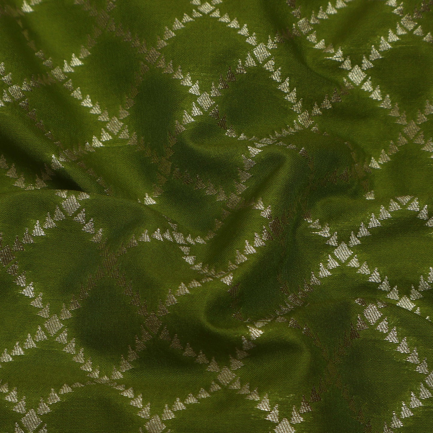Mehndi Green Color Brocade Fabric