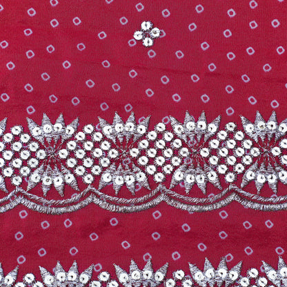 Rani Color Tissue Print Border Embroidery Fabric