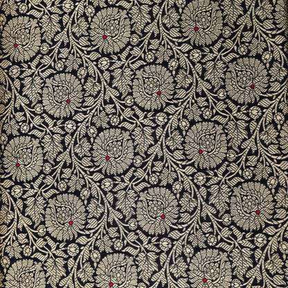 Navy Blue Color Katan Meena Brocade Fabric