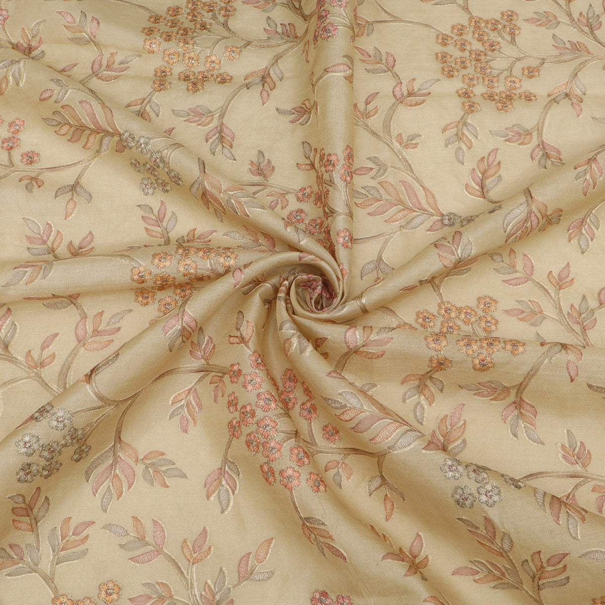 Pure Tussar Embroidery Fabric