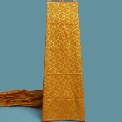 Mustard Color Katan Meena Brocade Fabric