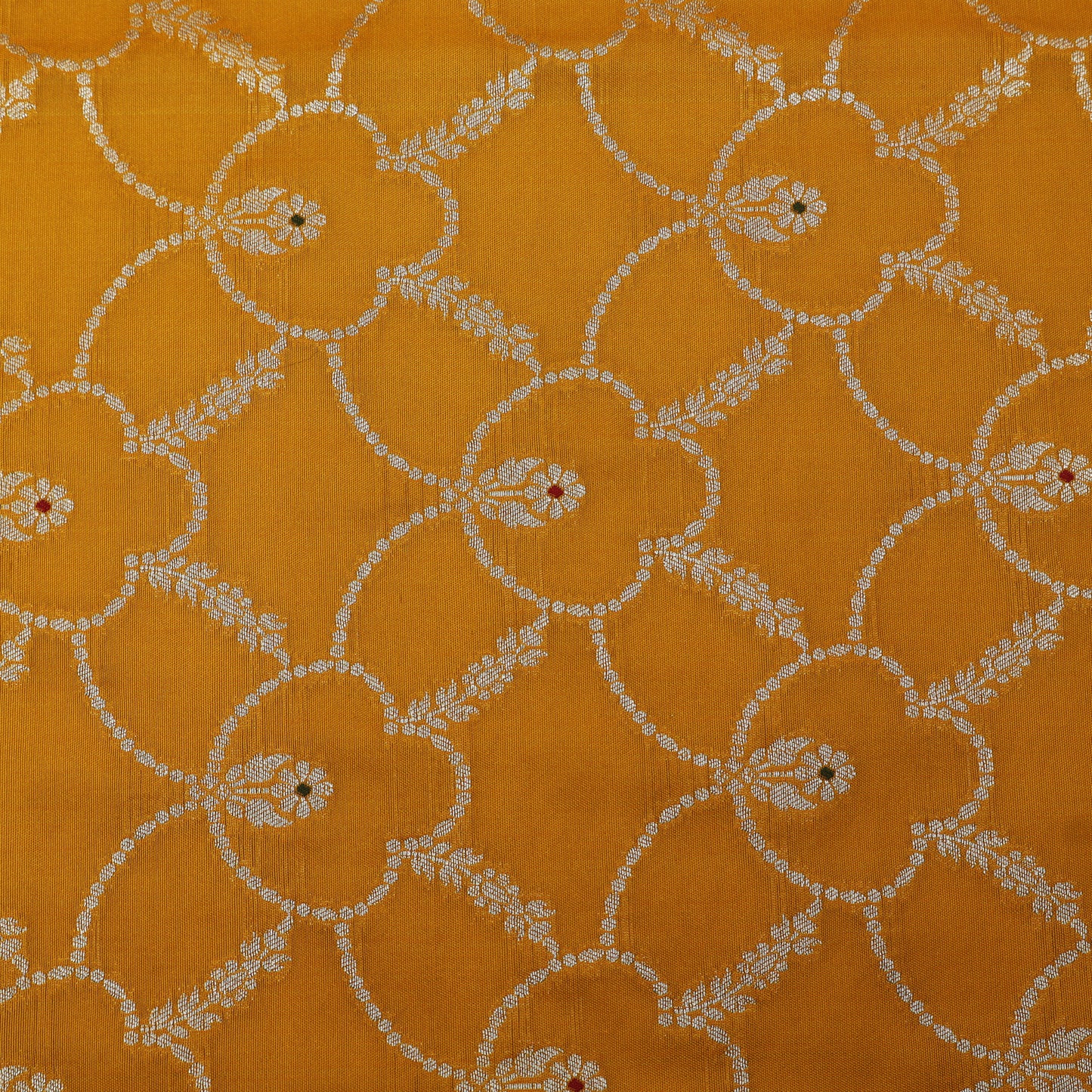 Mustard Color Katan Meena Brocade Fabric