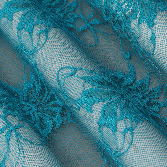 Firozi Color Chantilly Lace Fabric