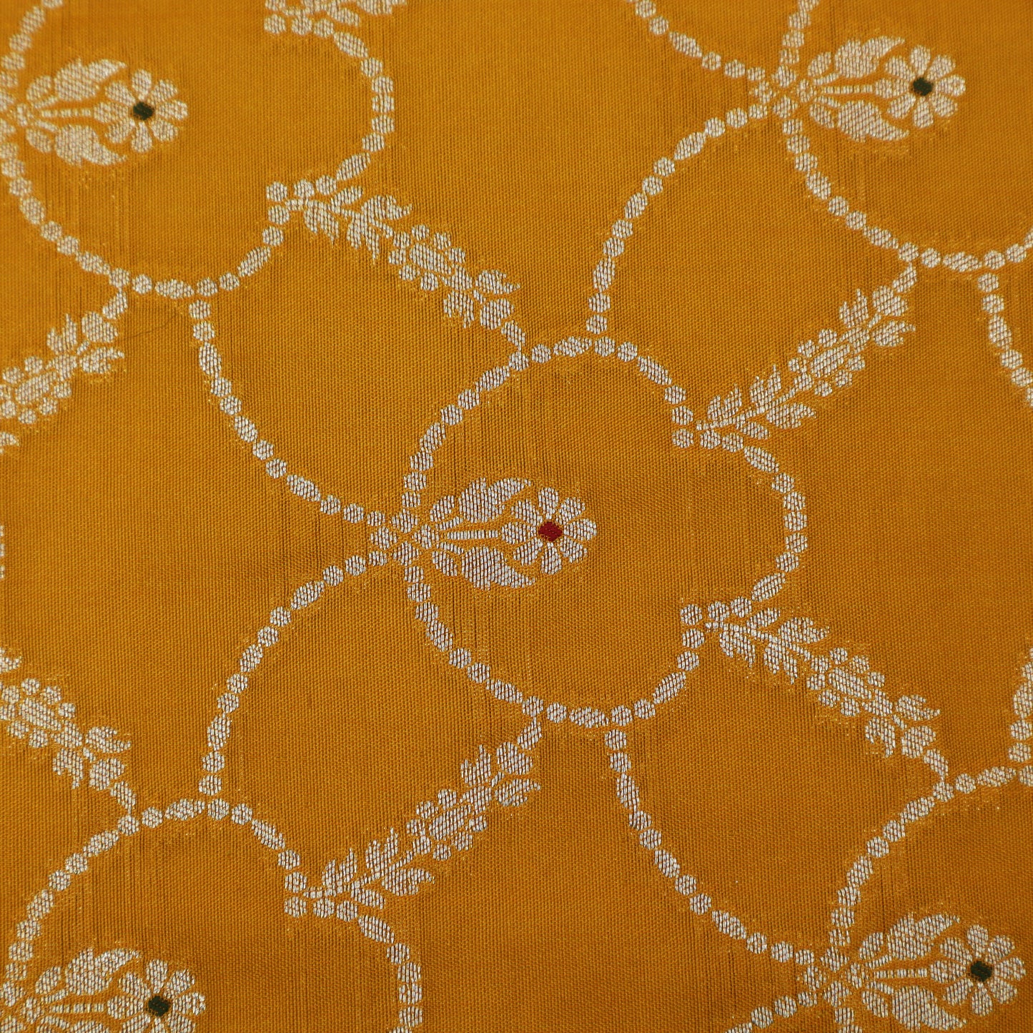 Mustard Color Katan Meena Brocade Fabric