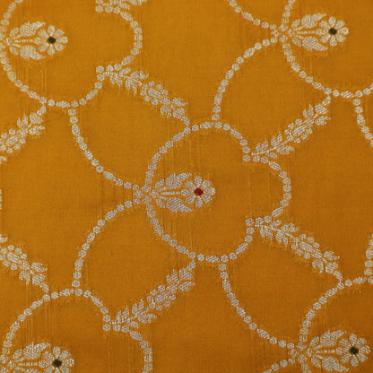 Mustard Color Katan Meena Brocade Fabric