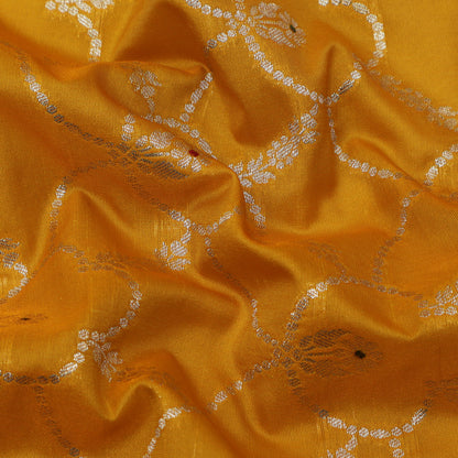 Mustard Color Katan Meena Brocade Fabric