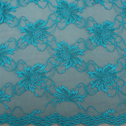 Firozi Color Chantilly Lace Fabric
