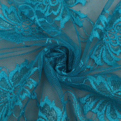 Firozi Color Chantilly Lace Fabric