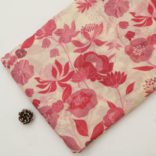 Mul Chanderi Print Fabric