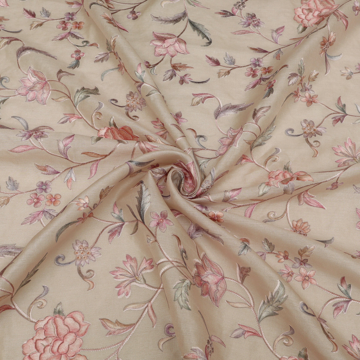 Pure Tussar Embroidery Fabric