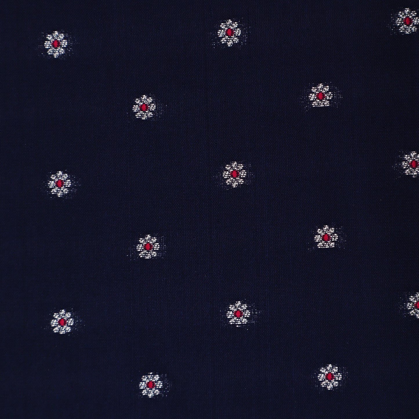 Navy Blue Color Katan Meena Brocade Fabric