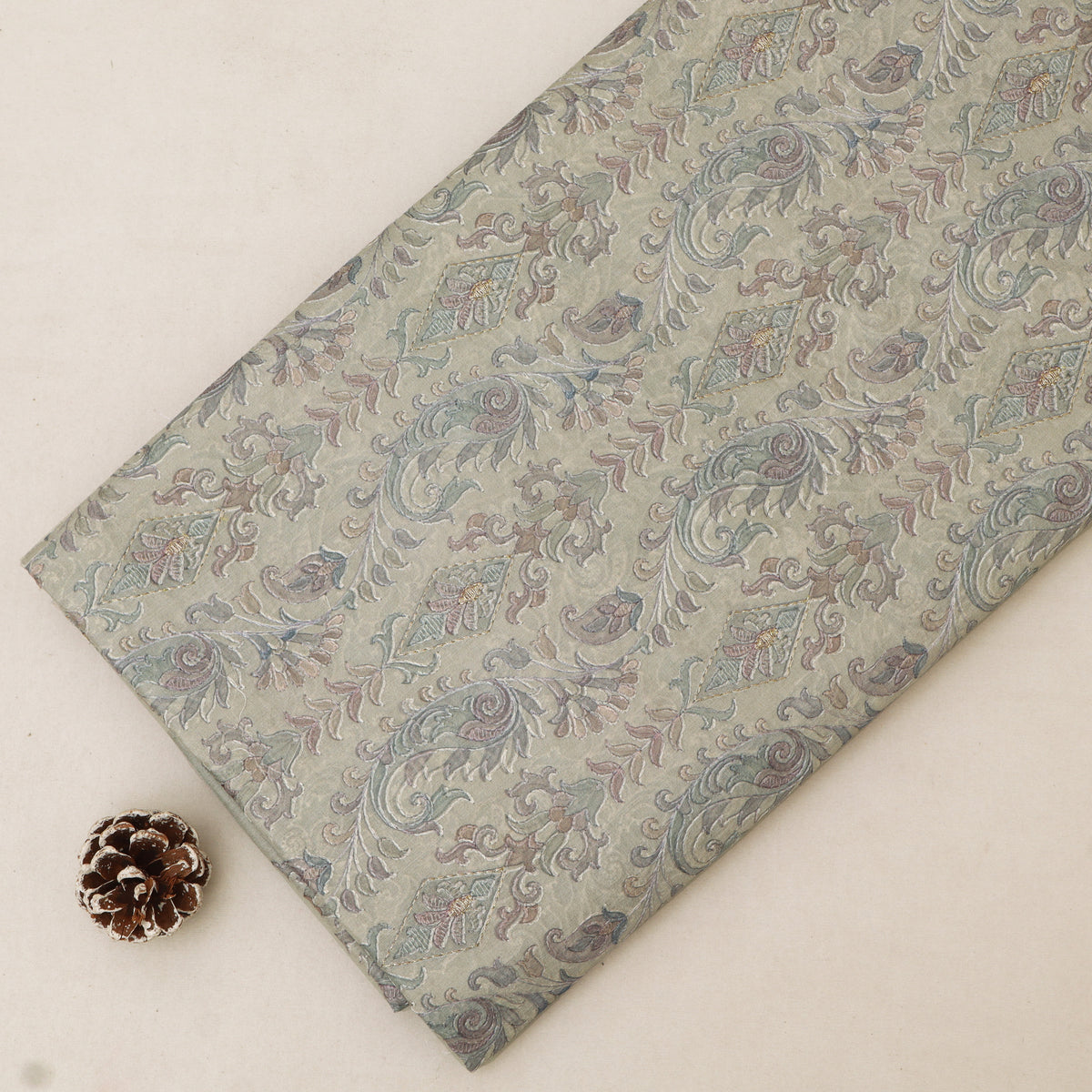 Pure Tussar Embroidery Fabric