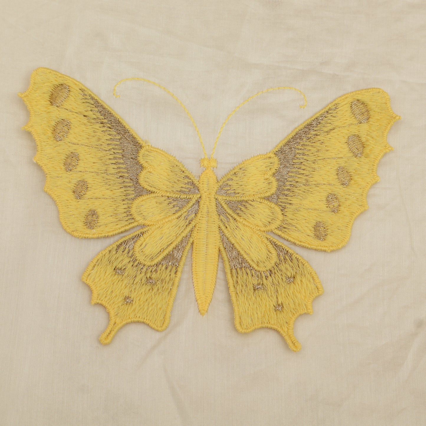 Chanderi Butterfly Embroidery Fabric