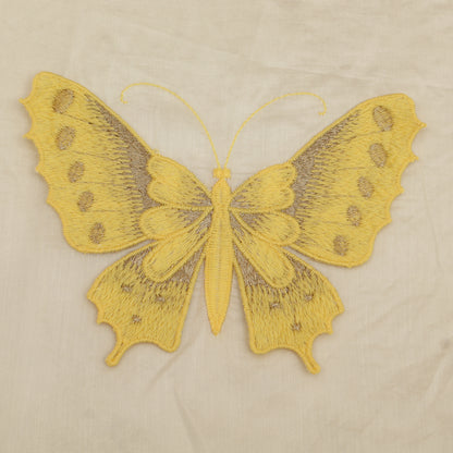 Chanderi Butterfly Embroidery Fabric
