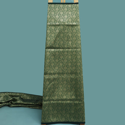 Green Color Katan Meena Brocade Fabric