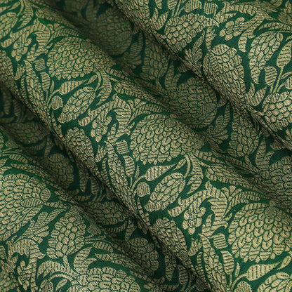 Green Color Katan Meena Brocade Fabric