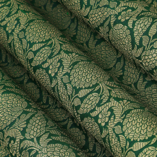 Green Color Katan Meena Brocade Fabric